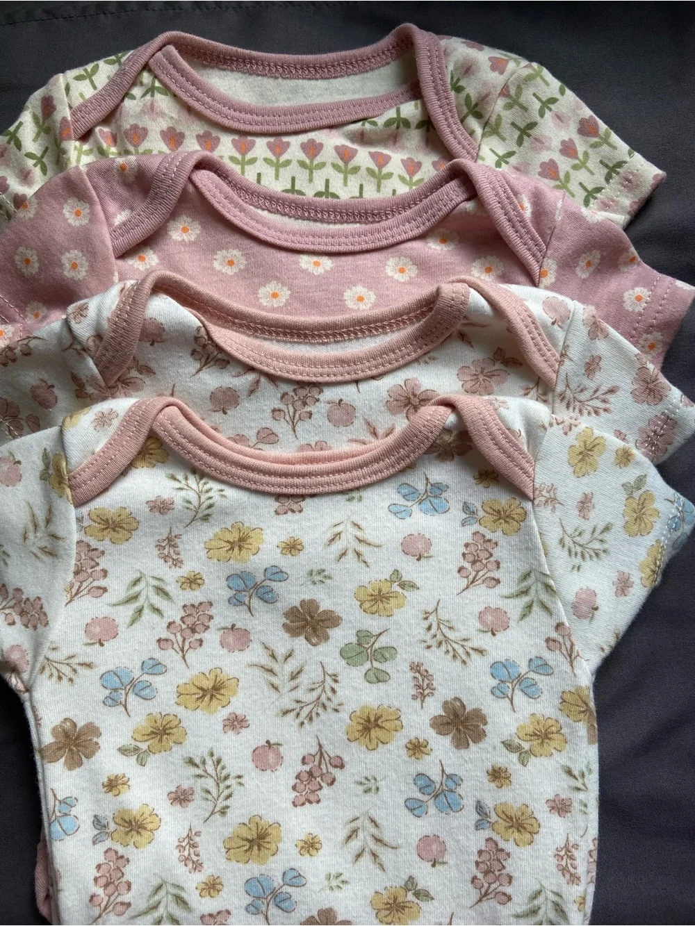 Girls Pink Floral & Slogan Bodysuit Set